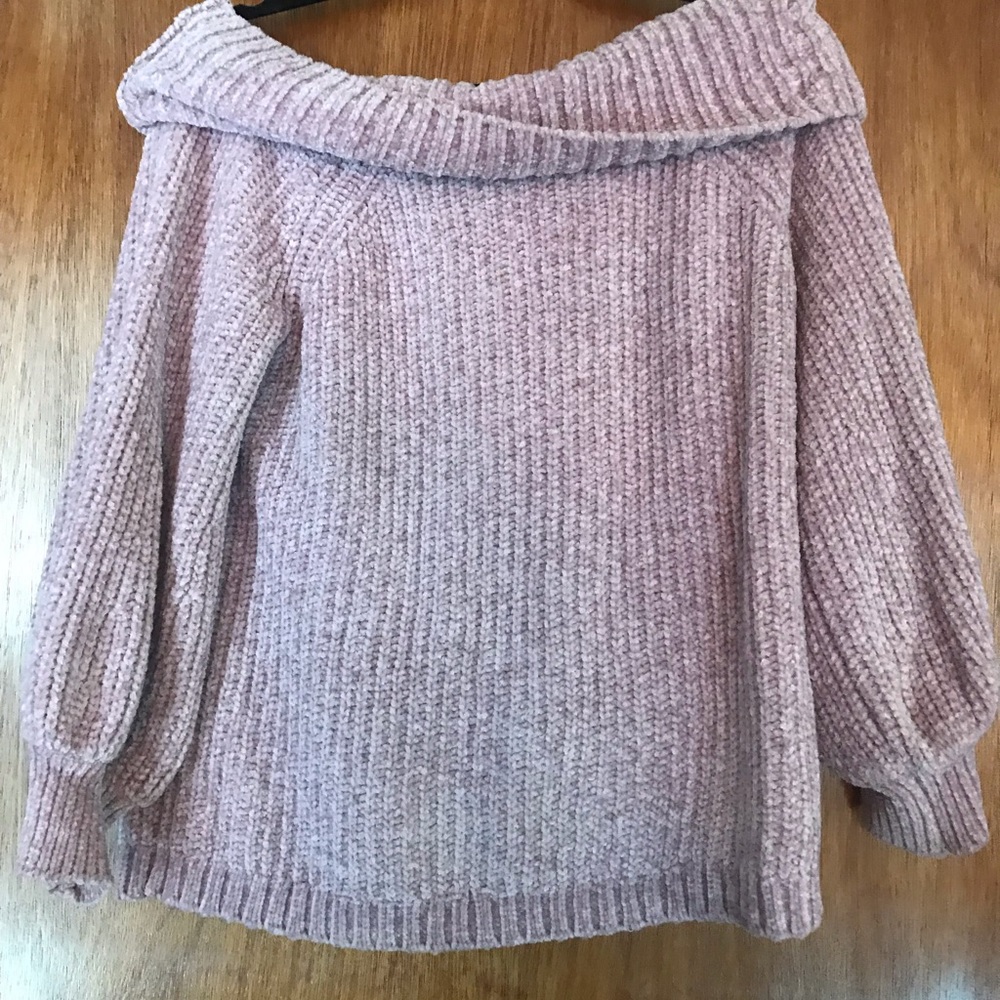Off the shoulder bulky sweater